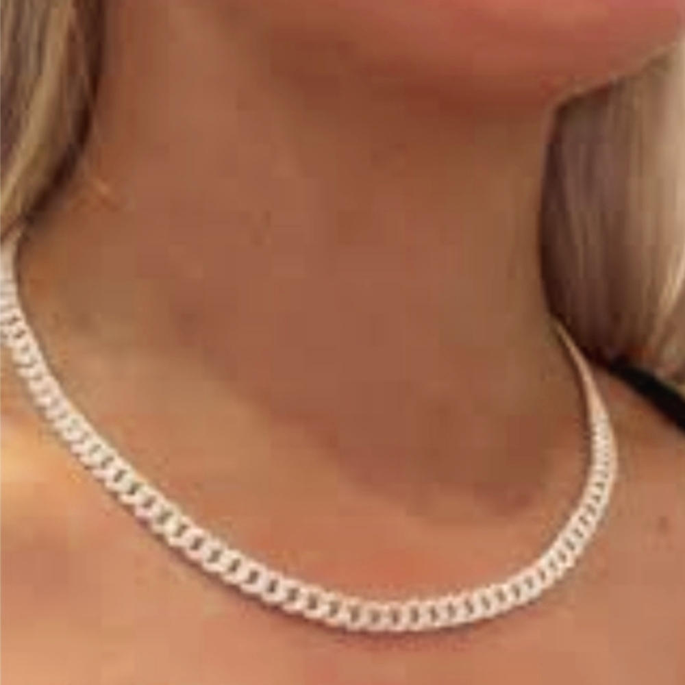 PANDORA ALE TIMELESS PAVE CUBAN CHAIN NECKLACE, STERLING SILVER! NEW! - Picture 1 of 10